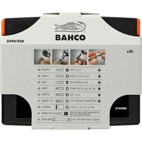 BAHCO ミニチュアビットラチェットセット 2058/S26
