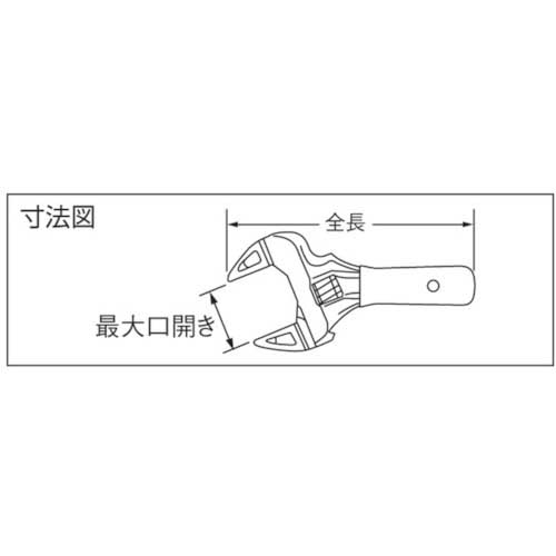TOP 薄型軽量ワイドモンキレンチ ショートエコワイド 口開寸法8〜38 HY-38S
