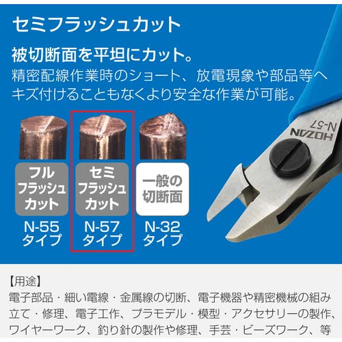 HOZAN 精密ニッパー105mm N-57