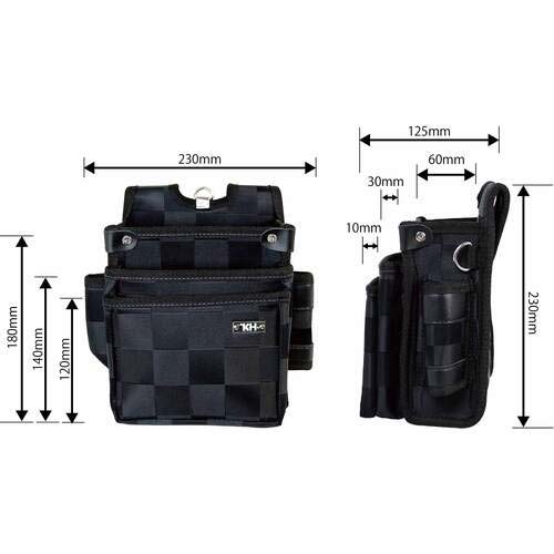 KH 龍牙シリーズ ウエストバッグ3段ポケット(大) RY170