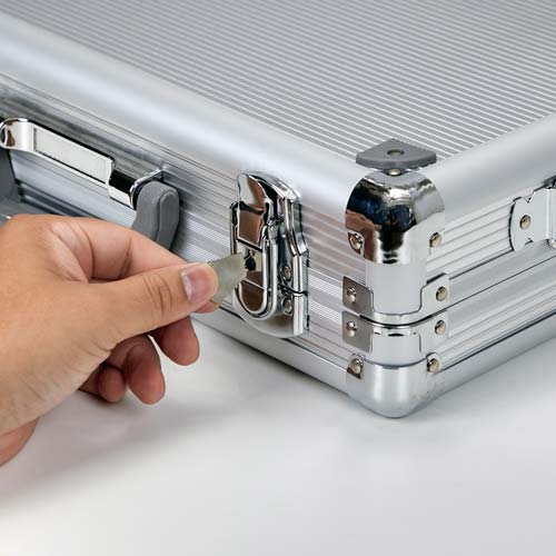 TRUSCO アルミケース 片開き 386X245X128 シルバー TAC-11