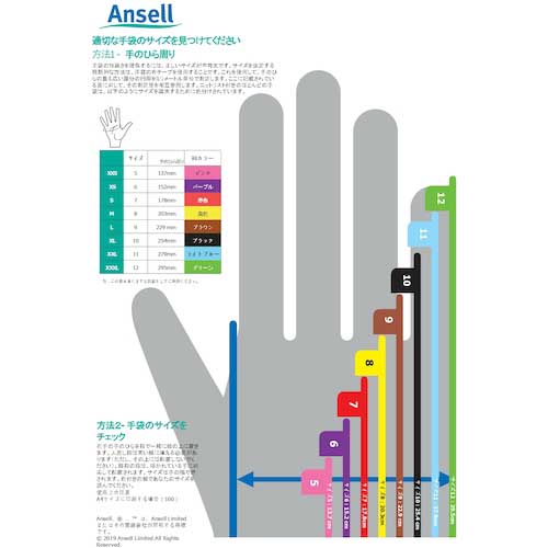 Ansell ウレタン背抜手袋 ハイフレックス 11-618 Mサイズ 11-618-8