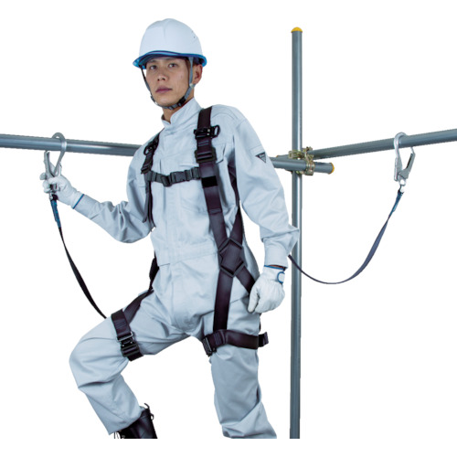 【廃番】藤井電工 ツヨロン 藤井電工 ツヨロンフルハーネス安全帯黒影Gカットツインランヤード R-504-2GC-BX