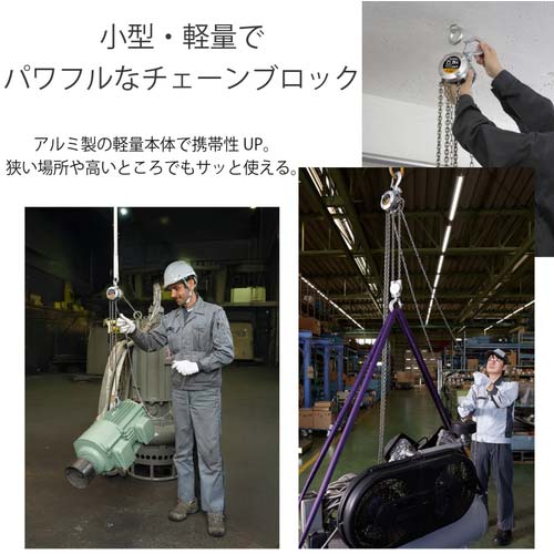 KITO 手動チェーンブロック CX形 定格荷重500kg 揚程2.5m ハンドチェーン2.5m 小型・軽量 【選べる定格荷重】 CX005