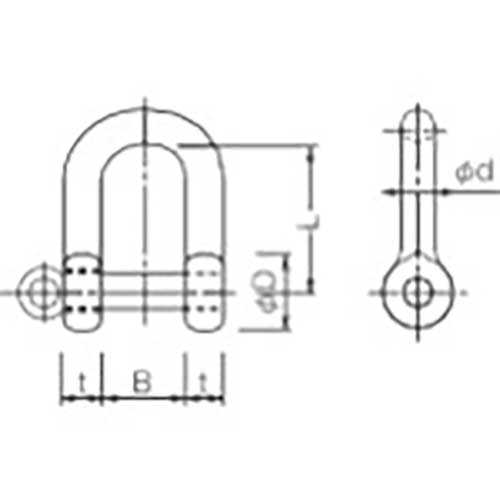 TRUSCO ネジシャックル スチール製 6mm TSC-06