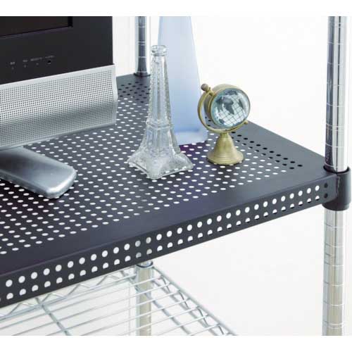 【廃番】アイリスオーヤマ 530754 メタルラックパンチング棚板 100cm ブラック MR-100TP-BK