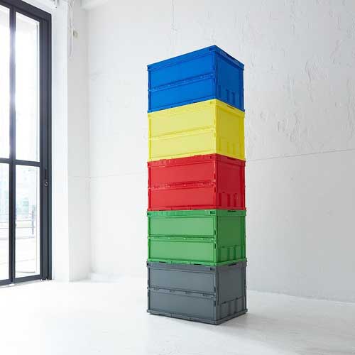 TRUSCO オリコン 薄型折りたたみコンテナ 50L グレー TR-O50B