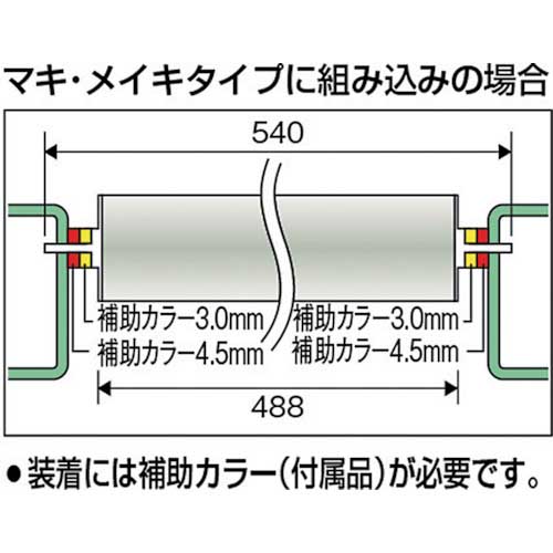 TRUSCO 取替用単品 スチールローラー Φ57×2.1t W500 S付 VL57W500-21
