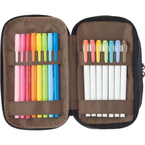 LIHIT ペンケース(ブックタイプ)トリプル 黒 A7556-24