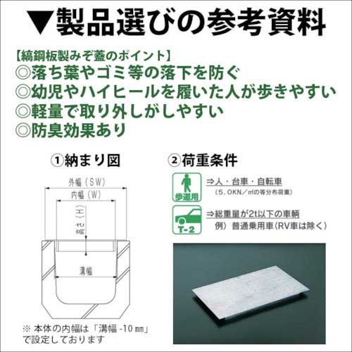 奥岡 縞鋼板製溝蓋U字溝用 OUP30