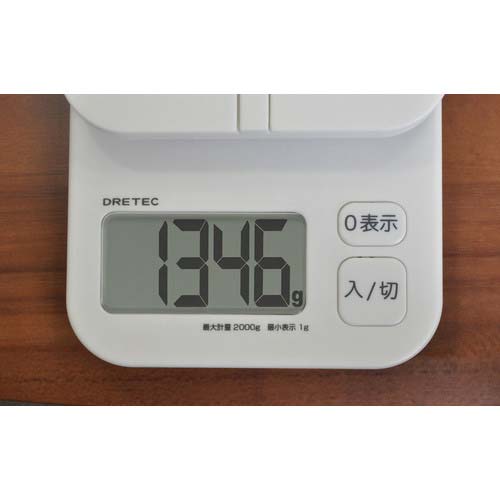 【廃番】dretec デジタルスケール「パカット」 2kg ホワイト KS-257WT