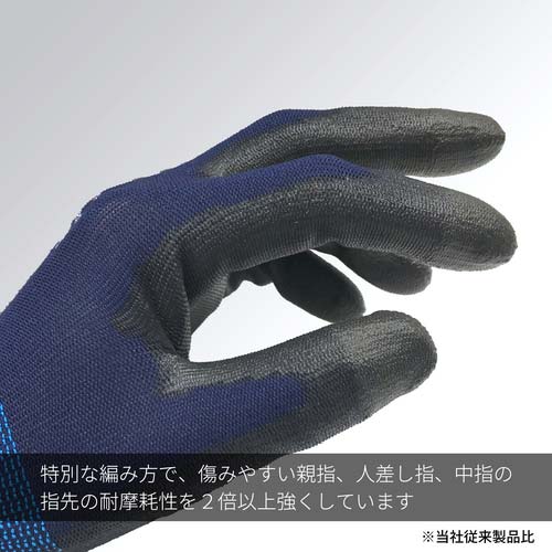 トワロン まとめ買い ウレタン背抜き手袋 パワフルトップ3本指先強化 S (10双入) 882-S