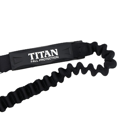タイタン EXJ伸縮ストラップ式 タイプ1ランヤード ブラック シングル (墜落制止用器具) HL-EB