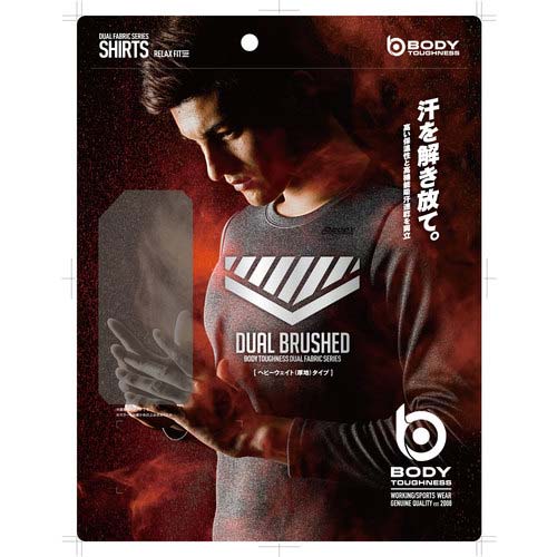 おたふく BT デュアルブラッシュド ヘビーウェイト クルーネックシャツ グレー/ブラック LL JW-180-39-LL