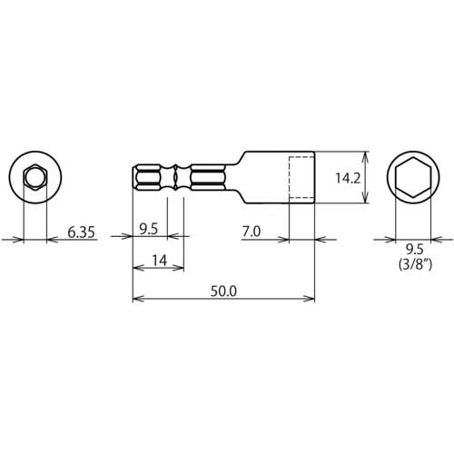 エビ ストロック ヘクスセッター用ソケット 対辺9.5mm DSH95