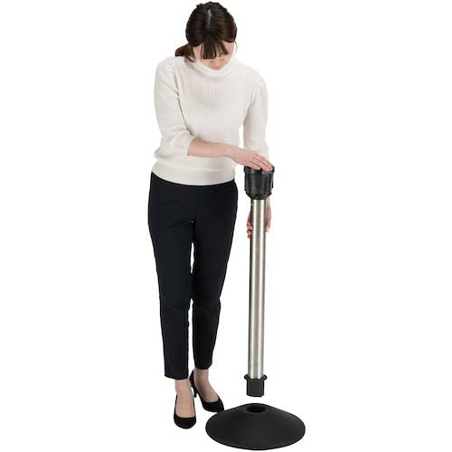 テラモト ベルトパーテーション AW屋外対応 ナイロンベルト3.6m ヘアライン 青 SU-661-703-3