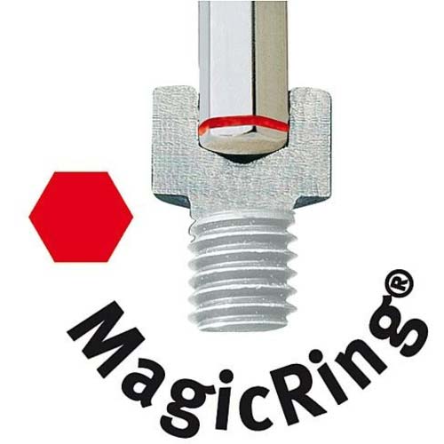 wiha マジックリング付 蛍光色ボールポイント 六角レンチ 10mm 灰 369R100F