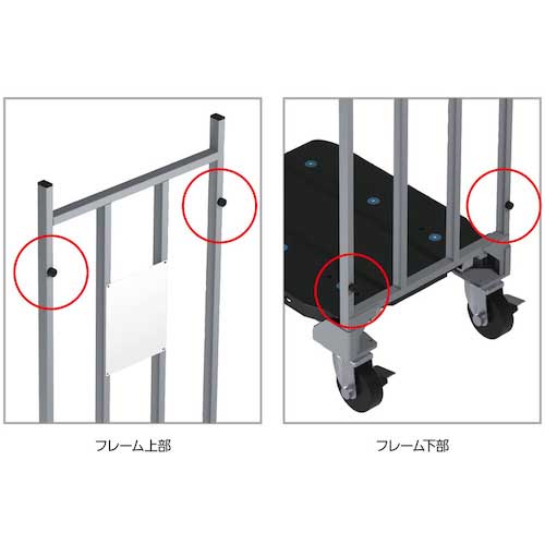 【廃番】サンコー ネスティング台車 800225 ネス台車6655 グレー 80022501-GL803