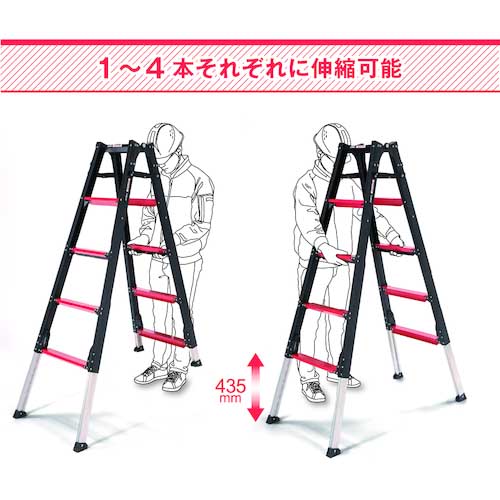 【廃番】アルインコ 上部操作式伸縮脚付専用脚立 GAUDI(ガウディ)300CM 最大使用質量100KG GUD300