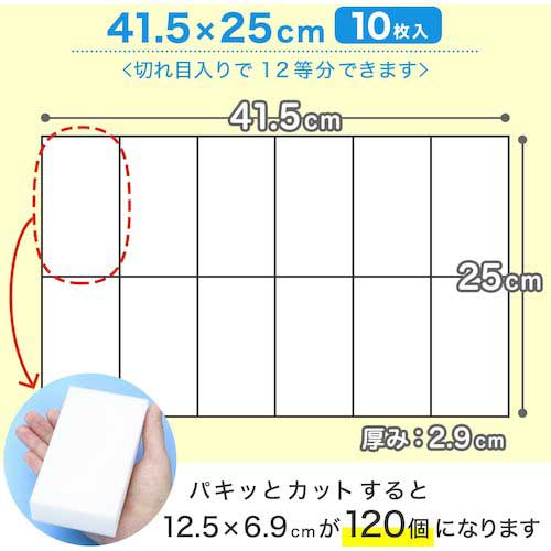 LEC スポンジ 激落ちくん大容量 工場用 メラミンスポンジ 120個入 S00727