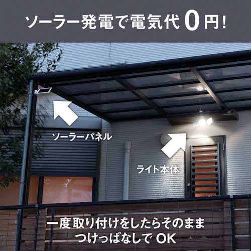 RITEX 5W3灯 フリーアーム式 LEDソーラーセンサーライト S-330L