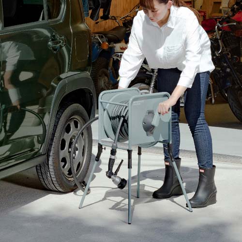 タカギ ホースリール 金属製ホースリール リフトメタル カバーなし 30m RF330GY