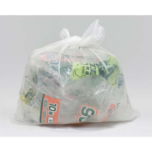 ジャパックス メタロセン配合ポリ袋 20L 半透明 10枚 厚み0.020mm TM29