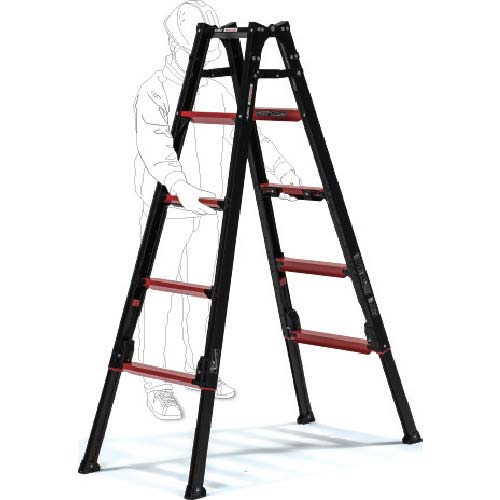 アルインコ 伸縮脚付はしご兼用脚立 GAUDI-X(ガウディ)210CM 最大使用質量100KG GUD210X