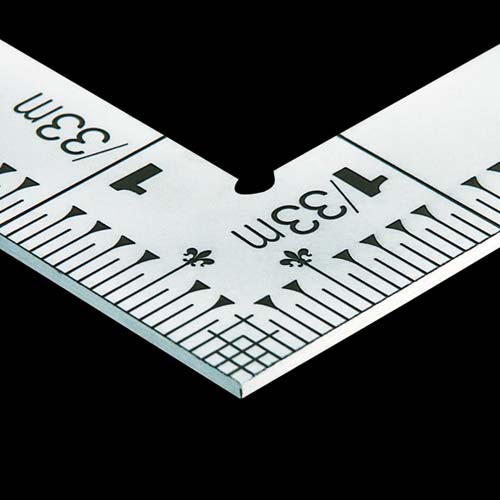 シンワ 曲尺厚手広巾シルバー尺表裏同目4段目盛 10464