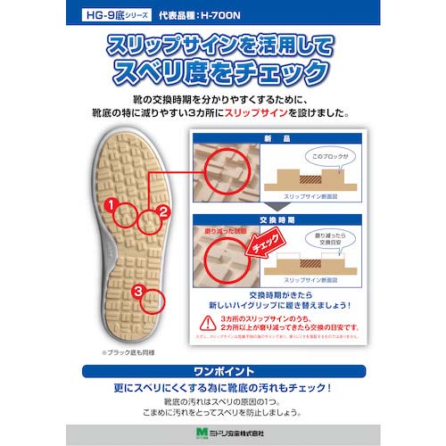 ミドリ安全 超耐滑軽量作業靴 ハイグリップ H-731N ブラック 30.0CM H-731N-BK-30.0