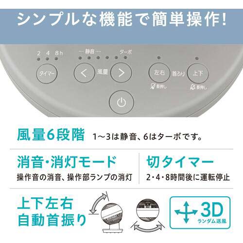 アイリスオーヤマ 299176 サーキュレーターアイ DC silent グレー PCF-SDS15T-EC-H