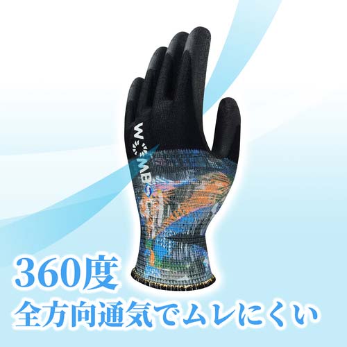 トワロン 水性ポリウレタン背抜き手袋 WOMB-MF2 Collage M 742-M