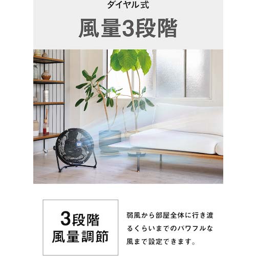CAT 工場扇 35cm(壁・床タイプ)羽根軸360°半転機能付 ブラック EEMF-14S360BK