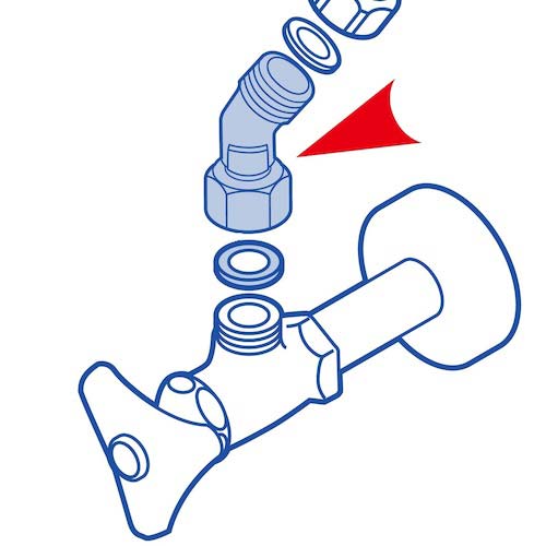 SANEI 片ナット付45°エルボ JT843-2-13