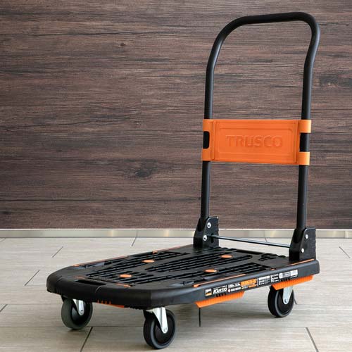 TRUSCO 樹脂台車 カルティオ 780X490 折畳 ブルー スチールストッパー付 MPK780-B-SS