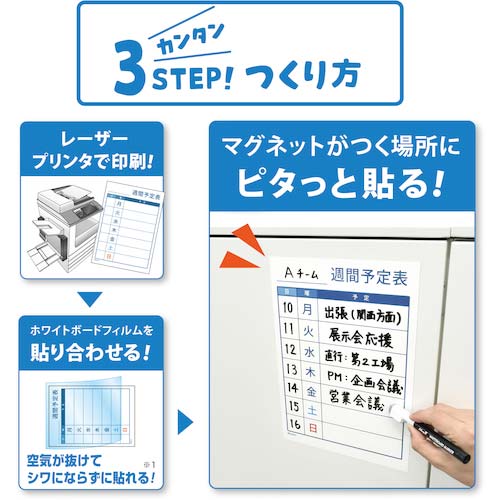 マグエックス ぴたえもんレーザー ホワイトボードキット(A4) MSPLWH-A4