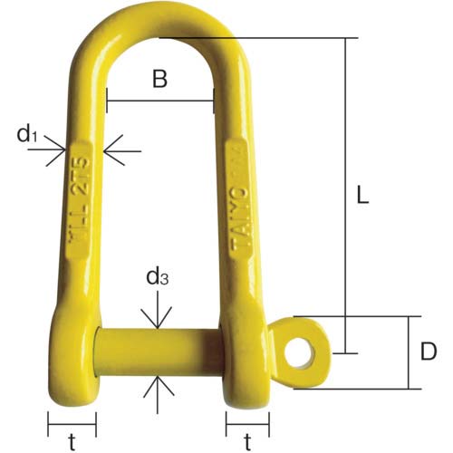 TAIYO 強力長シャックル 脱落防止 TSLG-1.25t(1015128) TSLG-1.25