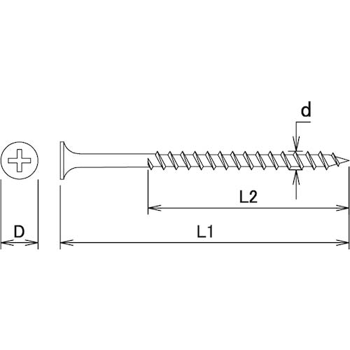 DAIDOHANT コーススレッド 半ネジ(呼び径d)4.5×(長さL1)100mm(約80本/小箱) 00045741