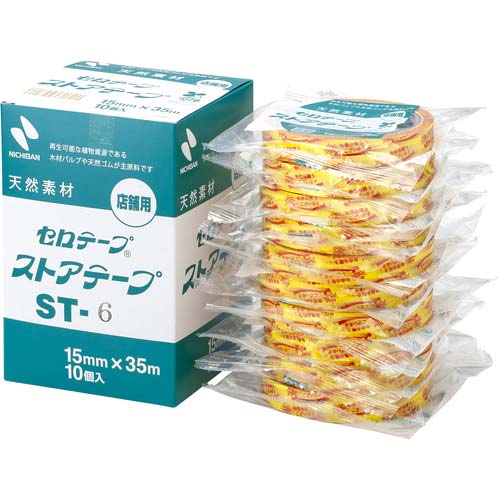 ニチバン セロテープ ストアテープ 大巻 15mm×35m 1巻入 柄:花束(黄) ST-6