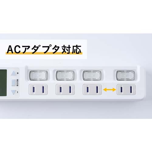 EXHEART 電源タップ 賢く節電スイッチ付きタップ 4口 2m ETA-NWM420-W