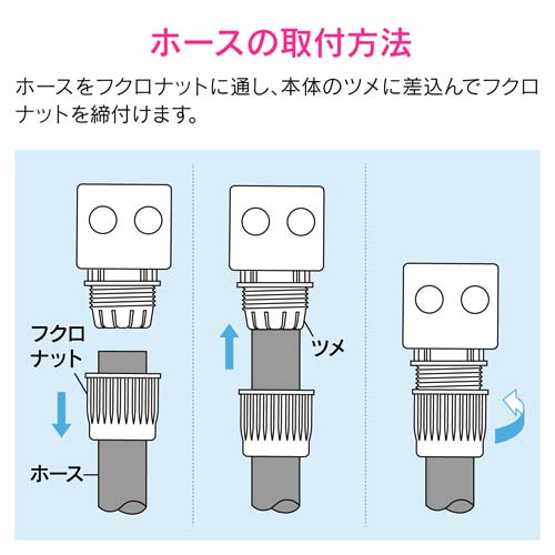 ガオナ 万能口金とホーセンドのセット ワンタッチ接続 (蛇口にホース取付け ジョイント ニップル ビス止め式 ブラウン) GA-QA010