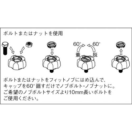 三星 フィットノブ M8 本体/黒 キャップ/黒 (5個入り) FIT-K-M8-BK-5P