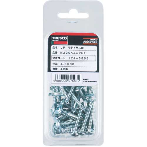 TRUSCO ドリルねじ モドトラス 板金用 ユニクロ M4X30 42本入 MJ-30