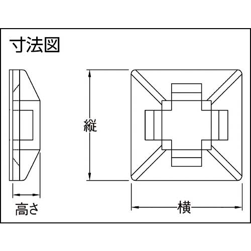 TRUSCO 結束バンド固定具 粘着シート付 幅4.6 100個入 THC-101S