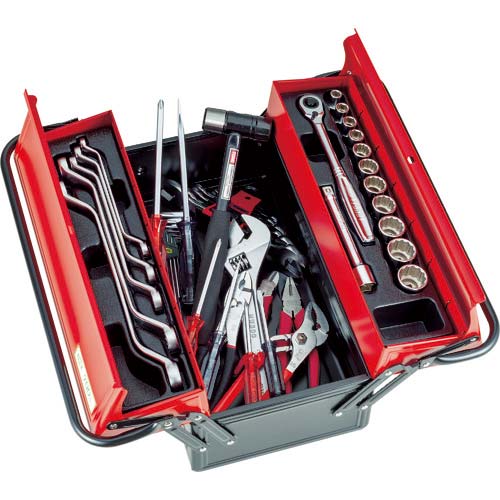 TONE 整備用工具セット ツールセット(メンテナンス用) 奥行220×高さ220mm セット内容46点 700S