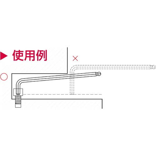 スーパー 首下ショートエクストラロングボールポイント六角棒レンチ 4mm SHKXB4
