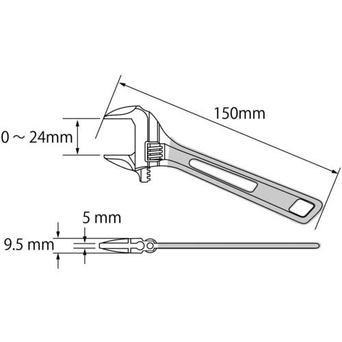 エビ ハイブリッドモンキーレンチ スケルトン グリーン 150mm UM24G