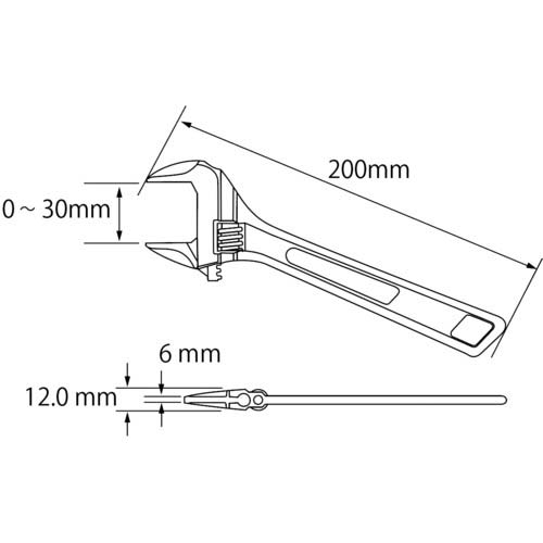 エビ ハイブリッドモンキーレンチ 200mm UM30