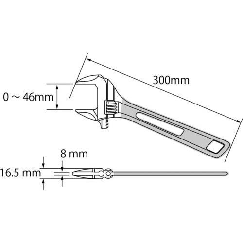 エビ ハイブリッドモンキーレンチ スケルトン バイオレット 300mm UM46V