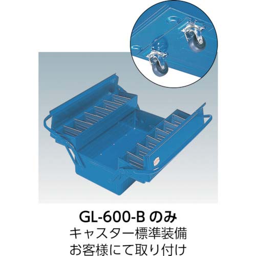 TRUSCO 2段式工具箱 600X220X305 ブルー GL-600-B